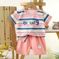 thumbnail image 2 of Toddler Clothes for Boys Pajama Set Child Kids Summer Cotton Round Neck Print Short Sleeve Sports 0 3 6 12 18 24 Months T-shirt+Shorts Shorts Outfits Suit 2PCS, 2 of 3