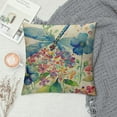 thumbnail image 2 of Chilfamy  Vintage Floral Birds Throw Pillow Covers Outdoor Home Decor Garden Hydrangea Rose Flowers Retro Style Dragonflies Pillow Cushion Case Cover for Sofa Bed 18x18in, 2 of 5