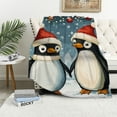 thumbnail image 4 of FCXZI Warm Cozy Decorative Blanket Penguins Hats Christmas Soft 50*60in, 4 of 7
