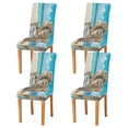 thumbnail image 2 of BZSMCE Chairs Slipcovers Dining Chair Covers Owls Stand Signboard by The Sea Creative Pattern, 2 of 7