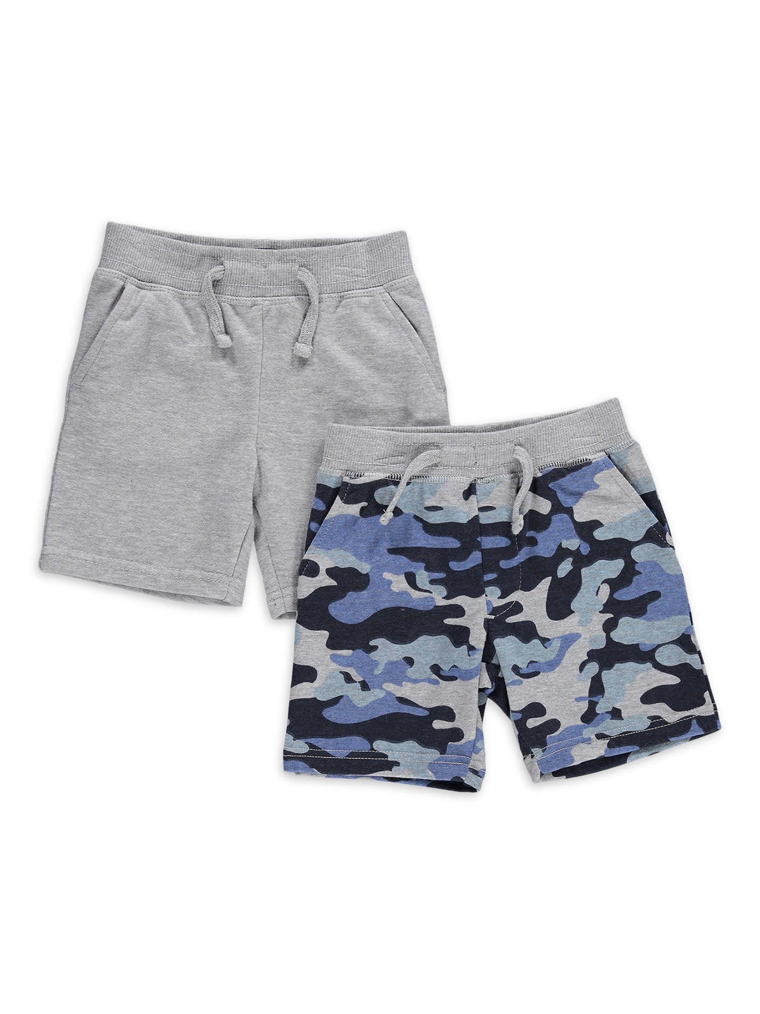 Freestyle Boys 47 Camo & Solid Pull On Fleece Shorts, 2Pack