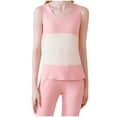 thumbnail image 1 of RXIRUCGD Hauts Sans Manches Thermiques en Peluche Color Block pour Femmes (Rose, Taille : m), 1 of 7