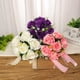 thumbnail image 2 of XmhyTop Ramos de boda para novia y dama de honor, rosas color champán, flores artificiales rojas, ramo para boda, fiesta, decoración de la iglesia, 2 of 5