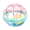 thumbnail image 2 of Sonajero de goma suave para bebés | Pelota sensorial de mano azul para bebés | Desarrollo de la educación temprana | Motricidad fina | Juguete táctil masticable para bebés de 0 a 1 año | Reg, 2 of 5