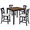 Black&Oak, variant on SESSLIFE Dining Table Set for 4, Counter Height Kitchen Table Set with Square Table and 4 Upholstered Chairs, Solid Wood Dining Room Set for 4, Space-Saving, Black & Oak