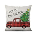 thumbnail image 3 of Merry Christmas Christmas Tree Red Car Decorative Pillows Christmas Tree Red Car Couch Pillow Covers 18 X 18 Set Of 4, Farmhouse Linen Study Sofa Cushion Cover, 3 of 5