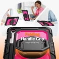 thumbnail image 3 of for Samsung Galaxy Tab S10 Lite/S10 FE/S9 FE/S9 Case 11 inch, 360 Rotating Shockproof Cover with Stand, Handle, Shoulder Strap (SM-X520/X510/X710), Rose Panel, 3 of 7