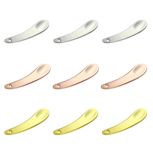Paquete de 9 espátulas de maquillaje de metal, mini crema facial reutilizable, aplicador de cuchara cosmética para mezclar belleza, crema para el cuidado de la piel, lociones, humectantes, crema para
