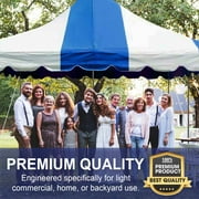 Party Tents Direct Weekender Outdoor Canopy Pole Tent with Sidewalls, Blue, 20 ft x 20 ft
