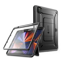 SUPCASE Unicorn Beetle Pro Series Case for iPad Pro 12.9 Inch (2021 / 2020), Support Apple Pencil Charging with Built-in Screen Protector Full-Body Rugged Kickstand Protective Case (Black)