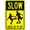 Warning Sign 1, variant on Slow Kids at Play Sign - 8"x12" Retro Metal Caution Street Tin Sign, Residential Safety Decor for Business Home Wall Art