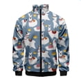 thumbnail image 3 of Chaqueta de manga larga informal con cremallera para hombre y mujer, con cuello levantado en 3D, de alpaca, de alta calidad, unisex, 3 of 4