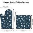thumbnail image 3 of Navy Blue Nautical Anchors Oven Mitts and Pot Holders 2 Pcs Set Oven Glove and Potholder Suitable for Barbecues Baking Cooking Microwave, 3 of 6