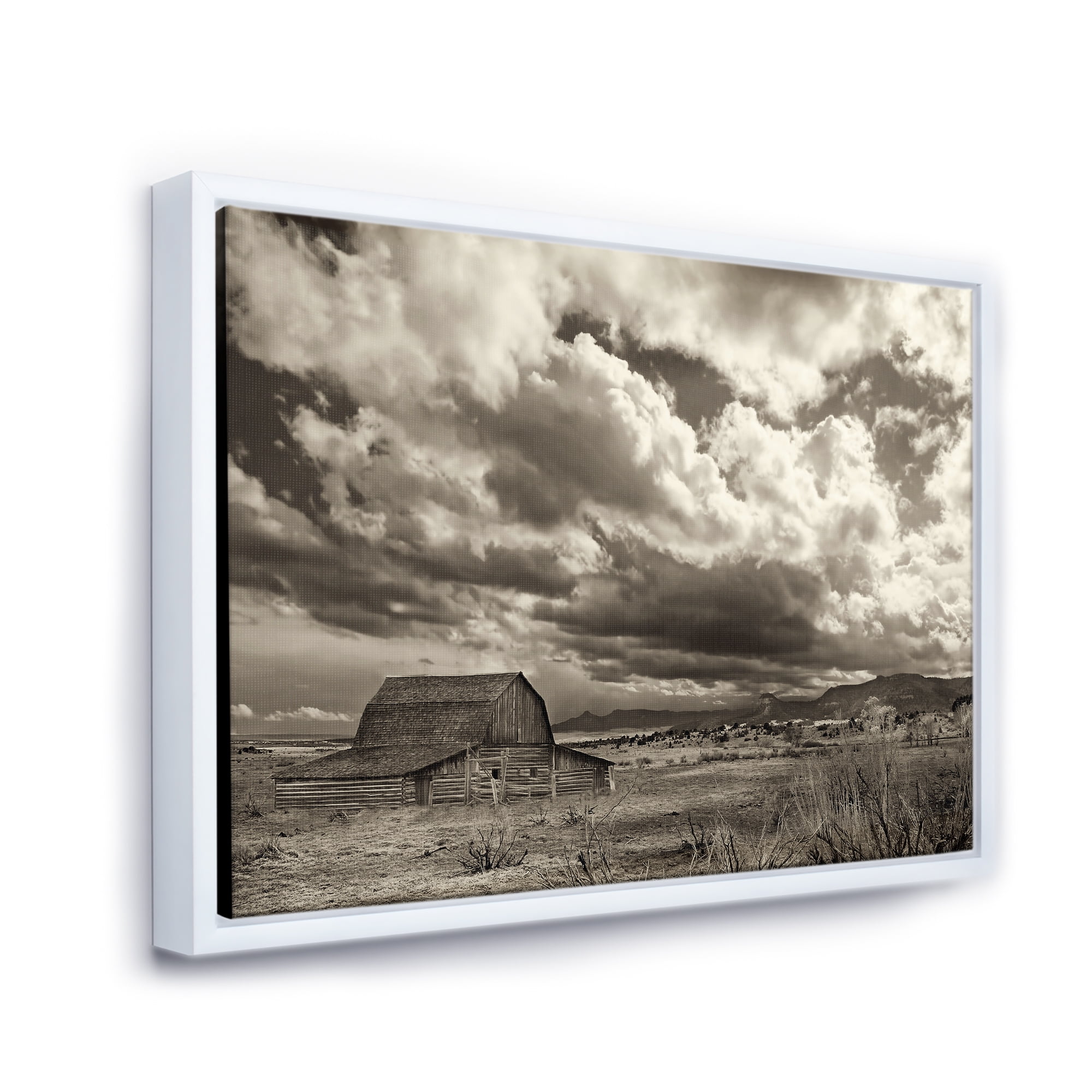 Designart 'Clouds After The Rain On The Prairie' Traditional Framed Canvas Wall Art Print