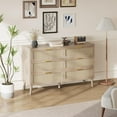thumbnail image 3 of Commode en Rotin à 6 Tiroirs, 47,2 Pouces x 15,7 Pouces x 29,5 Pouces Commode en Rotin, Commode Mi-Siècle Moderne pour Garde-Robe avec Poignées, Grand Dessus de Table, Commodes Bohèmes Chambre, Salon, Couloir, Entrée, 3 of 7