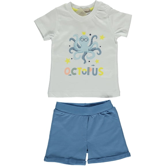 Nerdy Octopus 2-Piece Tee & Shorts Set