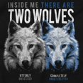thumbnail image 2 of Funny Two Wolves Inside Me Joke Womens Slim Fit Graphic Tee Brisco Brands M, 2 of 5