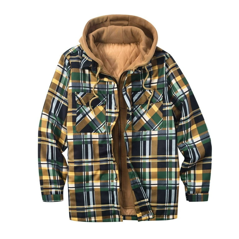 Mens big and tall quilted flannel jacket sale