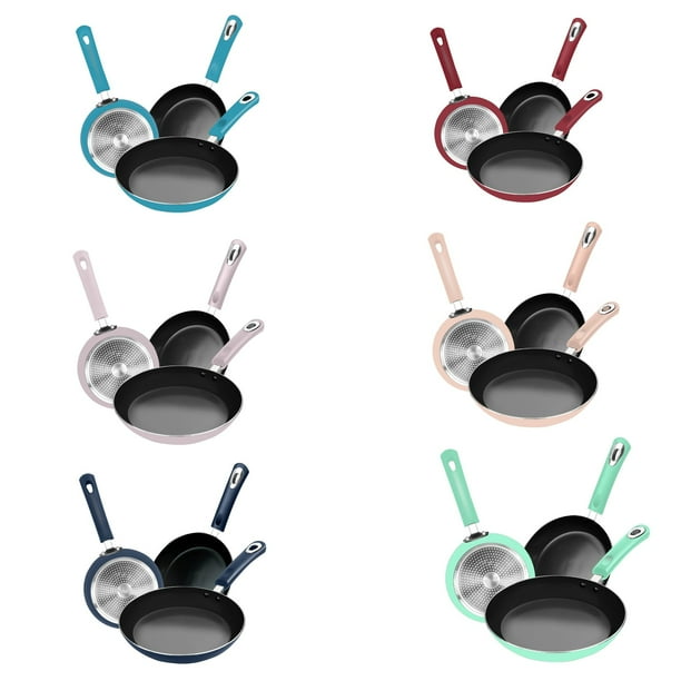 Nonstick 8" 9.5" and 11" Frying Pan Skillet Set, Silicone Handle, Non