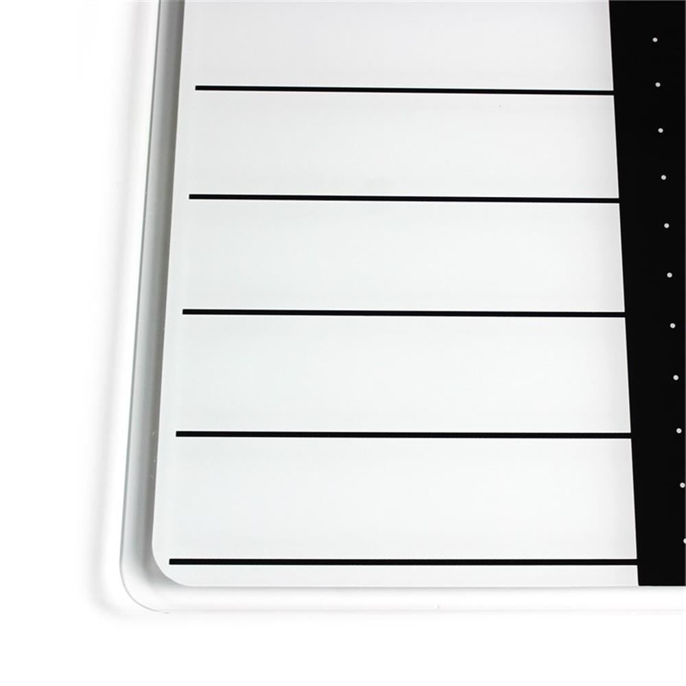 Viztex® Glacier White & Black Plan & Grid Glass Dry Erase Board - 17" x 23"