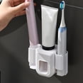 thumbnail image 2 of OULII 1Pack Convenient Toothpaste Holder and Toothbrush Storage Set Wall Mounted White Tpe for Adults in Bathroom, 2 of 8