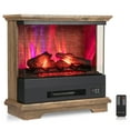 thumbnail image 1 of Costway 27" Electric Fireplace Heater Freestanding 1400W Remote Control Timing Function Brown, 1 of 10