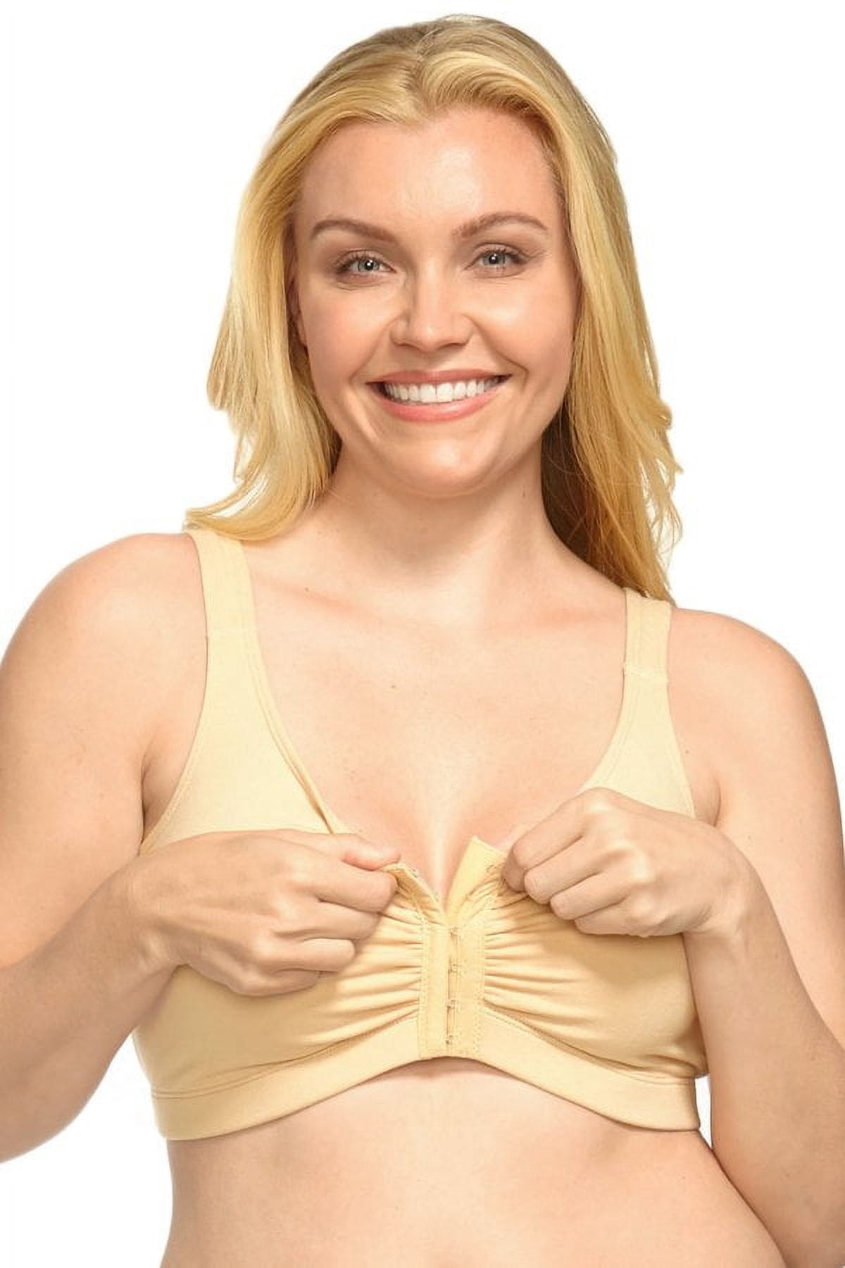 Women's QT 5001 Cotton Front Hook Pocket Bra (Nude 36)