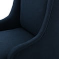 thumbnail image 3 of Contemporary Dining Chair With Winged High Back In Navy, Upholstered, Stable Legs, 23.67"w X 29.46"d 47.54"h Wings, Navy Blue Upholstery, Birch Wood Leg Construction,, 3 of 7