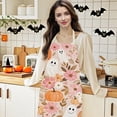 thumbnail image 4 of Loyerfyivos Happy Halloween Apron for Women, Cute Halloween Pumpkin Ghost Cat Witch Bat Aprons Scary Halloween Apron for Women Men Chef Cooking Grilling Apron for Halloween Dinner BBQ Party, 4 of 6