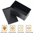 thumbnail image 4 of Pullman Loaf Pan with Lid, 0.99Lb Rectangular Toast Box Mold, 8.4 x 4.7 x 4.3-Inch Nonstick Bough Box for Homemade Bread Baking (Black), 4 of 7