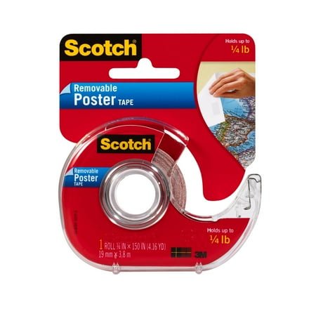 3M Scotch Removable Double-Sided Poster Tape Dispenser, 3/4
