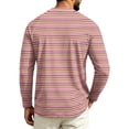 thumbnail image 5 of GrmtClth Mens Shirts Retro Striped Raglan Long Sleeve Crewneck Pullover Soft Lightweight Spring Autumn Casual Daily Tops Watermelon Red L, 5 of 5