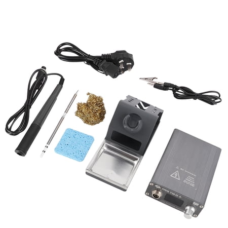Riousery T12-D+ 75W Constant Temperature Soldering Iron Station with Adjustable 150-450°C and LCD Display, Precision Electronic Mobile Phone Repair Fly Line Welding Tool Kit (7.87 in / 20 cm)
