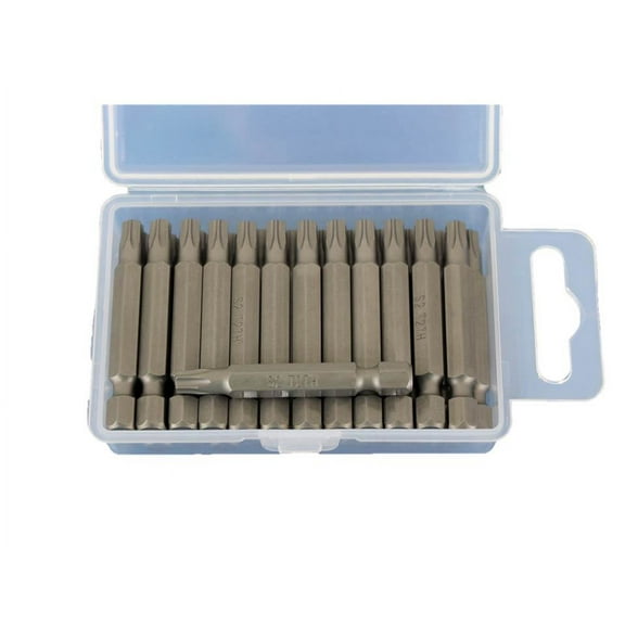 TEMO 25 pc T27H Tamper Proof Security Torx 6 point 2 Inch (50 mm) Screwdriver Insert Bits