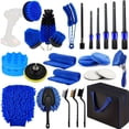 thumbnail image 3 of 27 32pcs Car Cleaning And Washing Kit with Powerful Handheld Vacuum Cleaner, Brush Set, Windscreen Tool, Gel, Duster, Towel, Tyre Brush, Complete Car Care Tools, Blue, 3 of 9