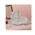 thumbnail image 3 of Joyero De Cristal Decorativo Con Fondo De Espejo Y Diamantes Color Plateado Xtellar transparente, 3 of 4