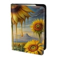 thumbnail image 2 of Rateoe Artistic Oil Painting Sunflower Pattern Passport Holder Wallet Leather Mulit-purpose Travel Wallet Credit Cards Case ,Passport Cover for Women Men-6.5 in, 2 of 5