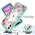 thumbnail image 4 of SOGA Hybrid Shockproof Phone Cover Designed for Apple iPhone 13 Case - Teal Flower, 4 of 5