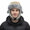 thumbnail image 6 of TOPTIE Winter Hats Windproof Faux Fur Trapper Hat with Earflaps Warm Hat for Men Women-Blue, 6 of 7