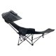 thumbnail image 1 of Silla plegable de camping con toldo y reposapiés desmontable. Silla mecedora portátil multiusos para exteriores. Sillas de playa para exteriores. Negro, 1 of 8