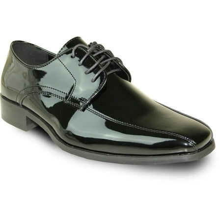 

VANGELO Men Tuxedo Shoe TUX-5 Fashion Square Toe for Wedding Formal Event Black Patent Big Size 19W
