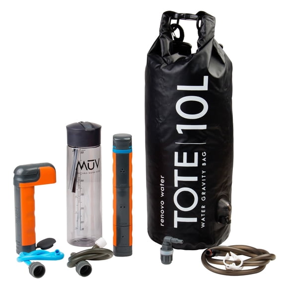 Renovo Water MUV Eclipse Survival Water Filter System - Blocks Chemicals, bacteria, Viruses, and More - The Ultimate Survival Water Filter For Outdoors and Camping