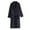 Black, variant on Women's Solid Color Long Sleeve Plush Bathrobe - Winter Warm Homewear, Black, One Size