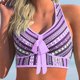 thumbnail image 4 of Gibobby Trajes de Baño para Mujer Traje de baño sexy para mujer Pantalones cortos de 2 piezas + Traje de baño Bloque de color Traje de baño(Morado,G), 4 of 5