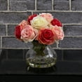 thumbnail image 2 of Nearly Natural Rose Arrangement Artificial Flowers with Vase, Multi-color, 2 of 3