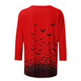 thumbnail image 4 of NSLGXD Plus Size Women's Tshirts 3/4 Sleeve Crew Neck Black Bats Print Spooky Halloween Lightweight Tees S-5XL, 4 of 5