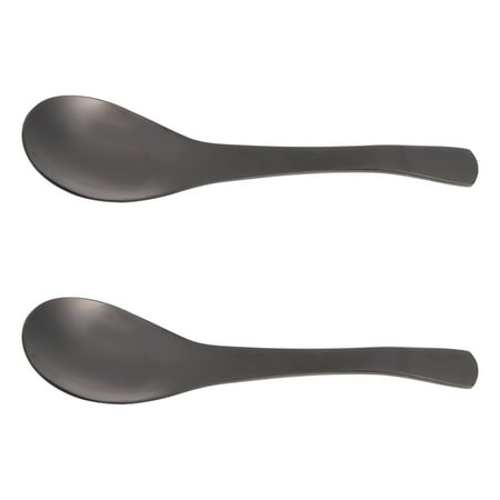 

Spoons 2Pcs Household Soup Spoons Stainless Steel Rice Spoons Practical Spoons Thick Spoons