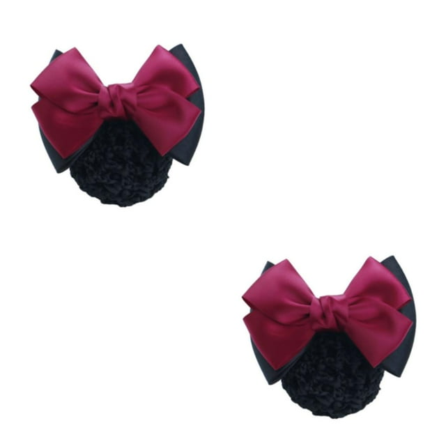 Wweixi Plaque de Cheveux Professionnelle Facile à Porter Filet de Poche Nœud Filet de Cheveux Nœud Papillon Pince à Cheveux Deux Nœuds - rose Rouge 2Set