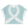 thumbnail image 5 of CAICJ98 Girls T Shirts Open Back Workout Tops Fashion Summer Casual Cute Tops Short Sleeve Crop Oversized T Shirts Athletic Shirts (Green,5-6 Years), 5 of 7