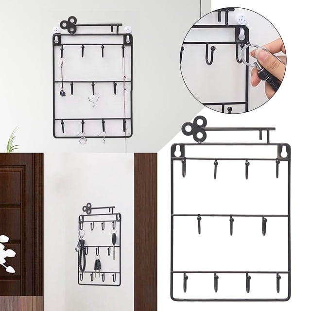 Cqxid Rack Under $10 Wall Mounted Storage Hanger Key Holder Coat Hat Rack Decor Key Display Rack Storage Three Layer Storage Rack